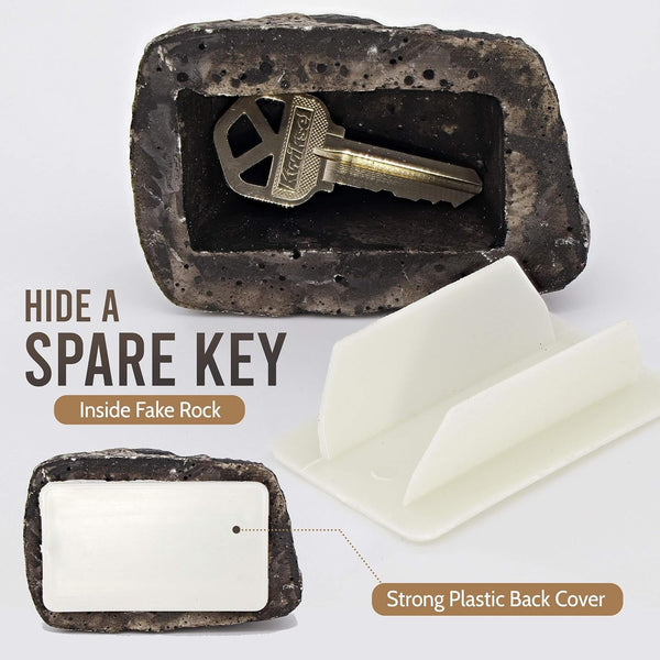 Realistic Fake Rock Key Hider – Weatherproof Outdoor Key Storage for Emergencies (1 Pc)