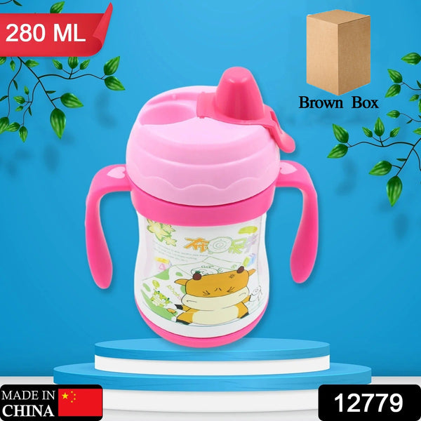 Vacuum Stainless Steel Water Bottle With Carry Handle & Straw Fridge Water Bottle Double Wall, Leak Proof, Rust Proof, Cold & Hot | Leak Proof | Office Bottle | Gym | Home | Kitchen | Hiking | Trekking | Travel Bottle (280 ML)