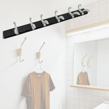 Wall Door Hook Rail | 6 Hook Hanger for Clothes & Hats | With Eco-Friendly Adhesive