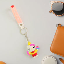 Cute Cartoon Silicone 3D Key Chain with Metal Hook & Strap (Pack of 1)