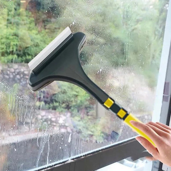 2-in-1 Mesh Cleaning Brush & Wiper with Extended Handle – Window Cleaner (1 Pc)