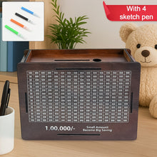 Wooden Money / Piggy Bank, Money Box (1 Pc / 4 sketch Pen)